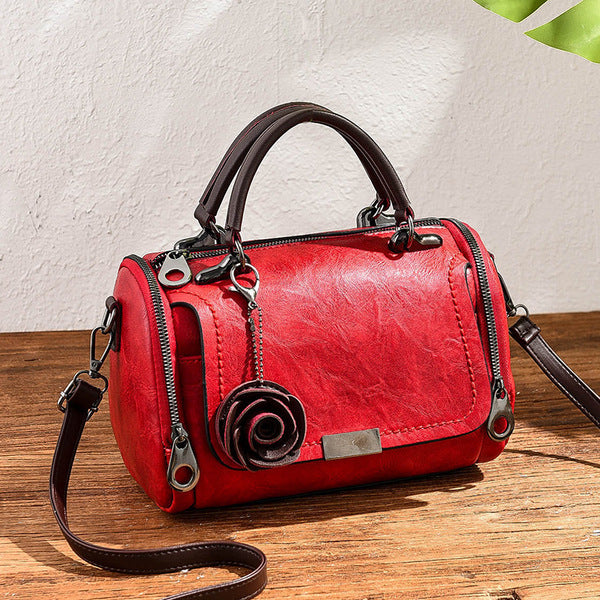 Rosette Mini Satche- Crimson Red