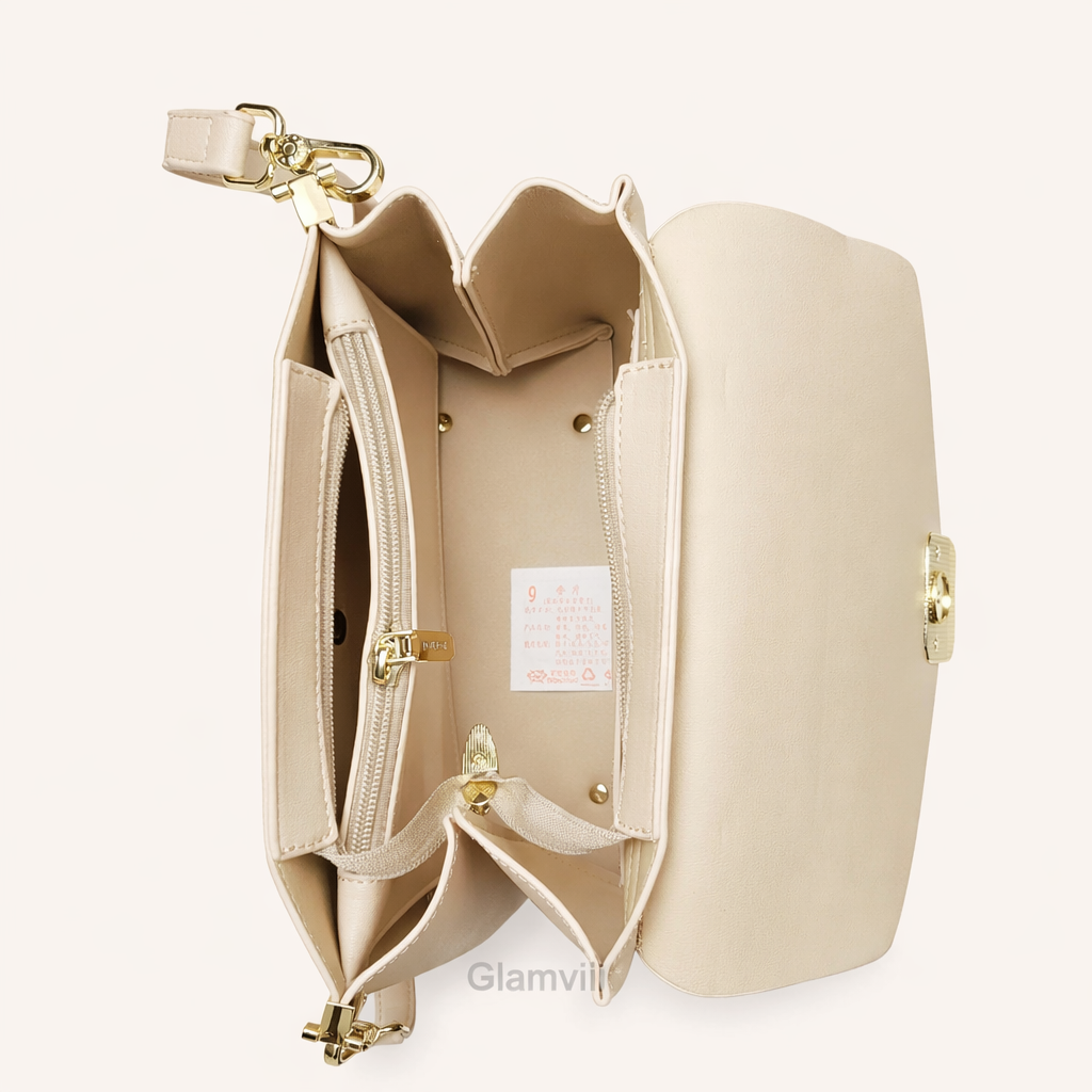 Khaki Luxe Classic Shoulder Bag