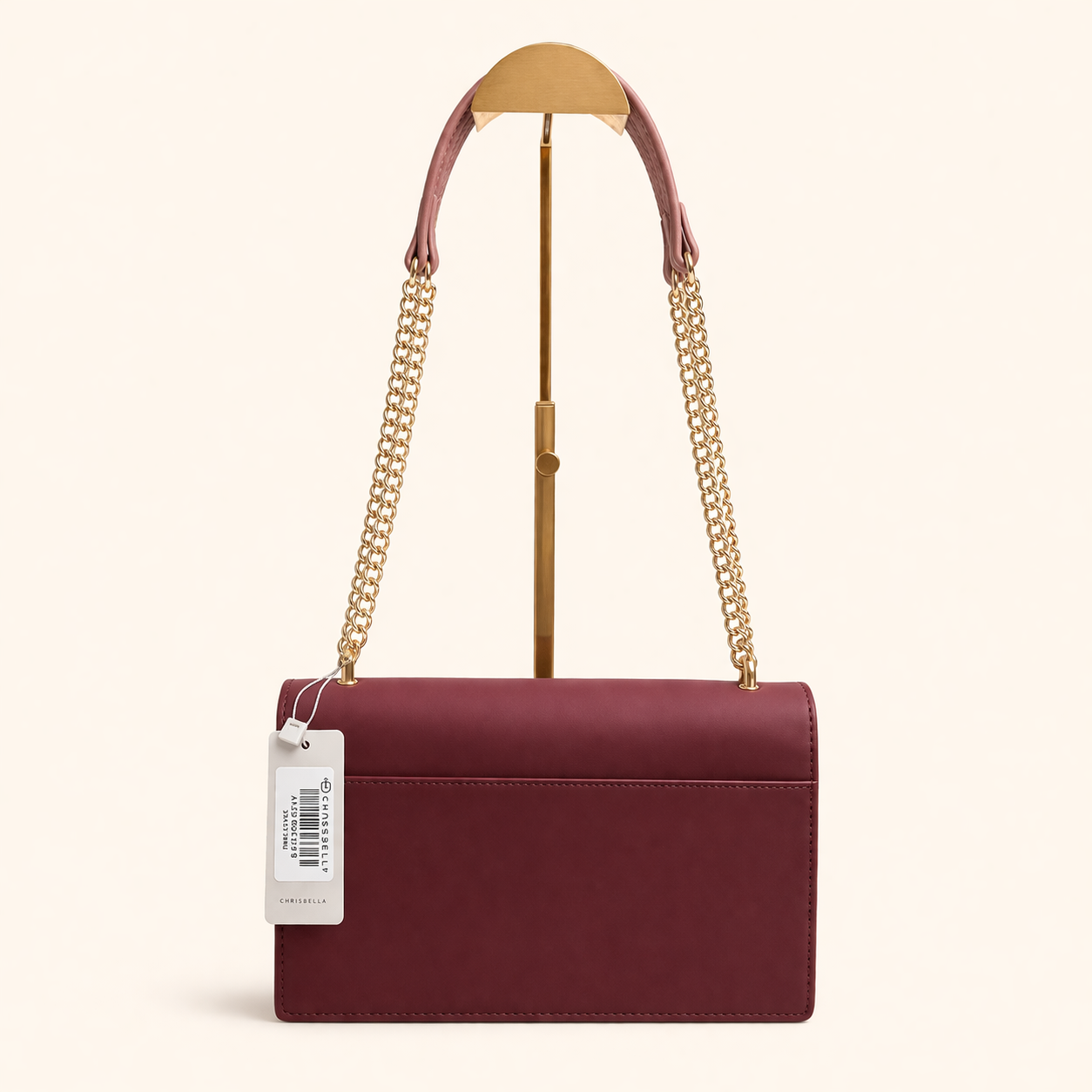 Chrisbella Luxe Chain Shoulder Bag Set (2-in-1) – RED WINE