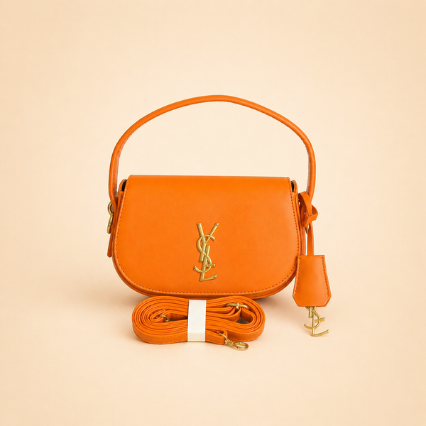 YSL Luxe Shoulder Bag - Vibrant Orange