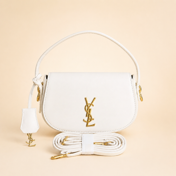 YSL Luxe Shoulder Bag - Ivory White