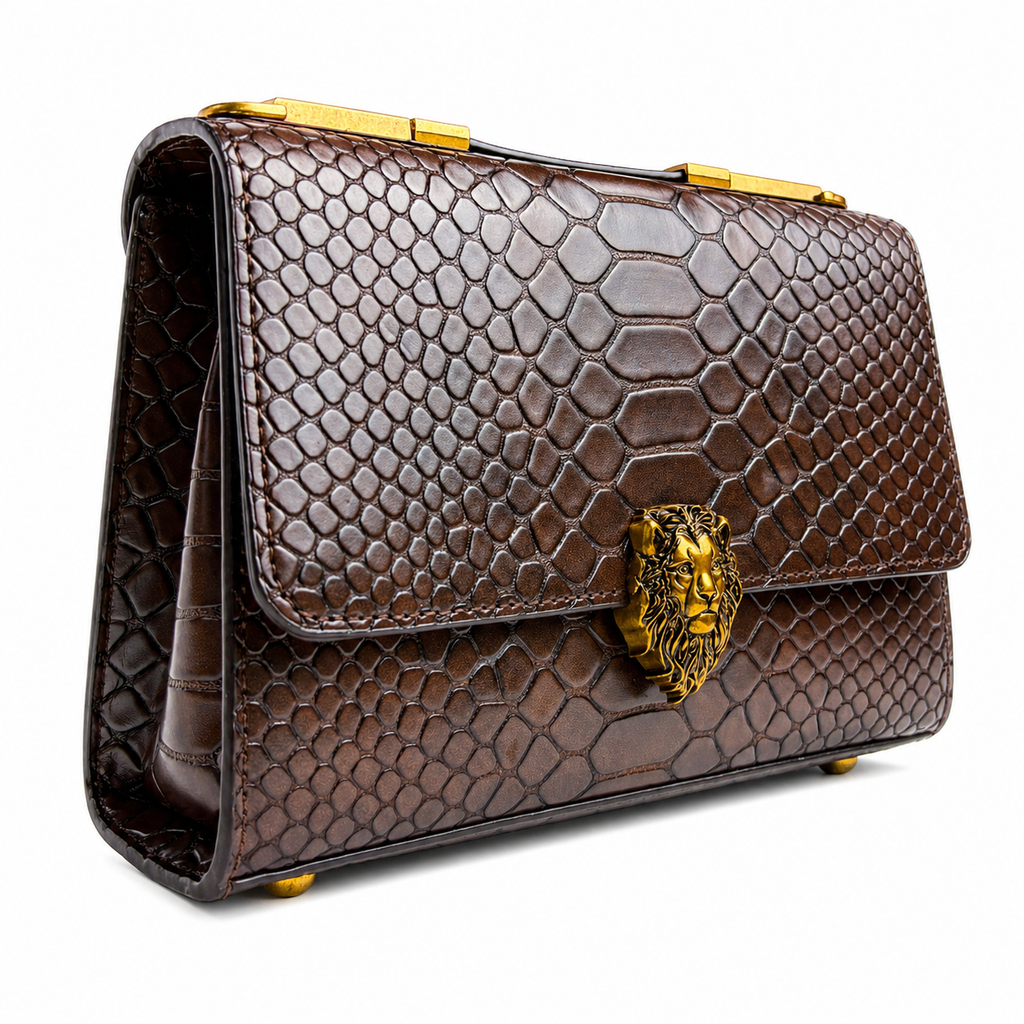 Heritage Lion Statement Bag (Deep Chocolate Brown)