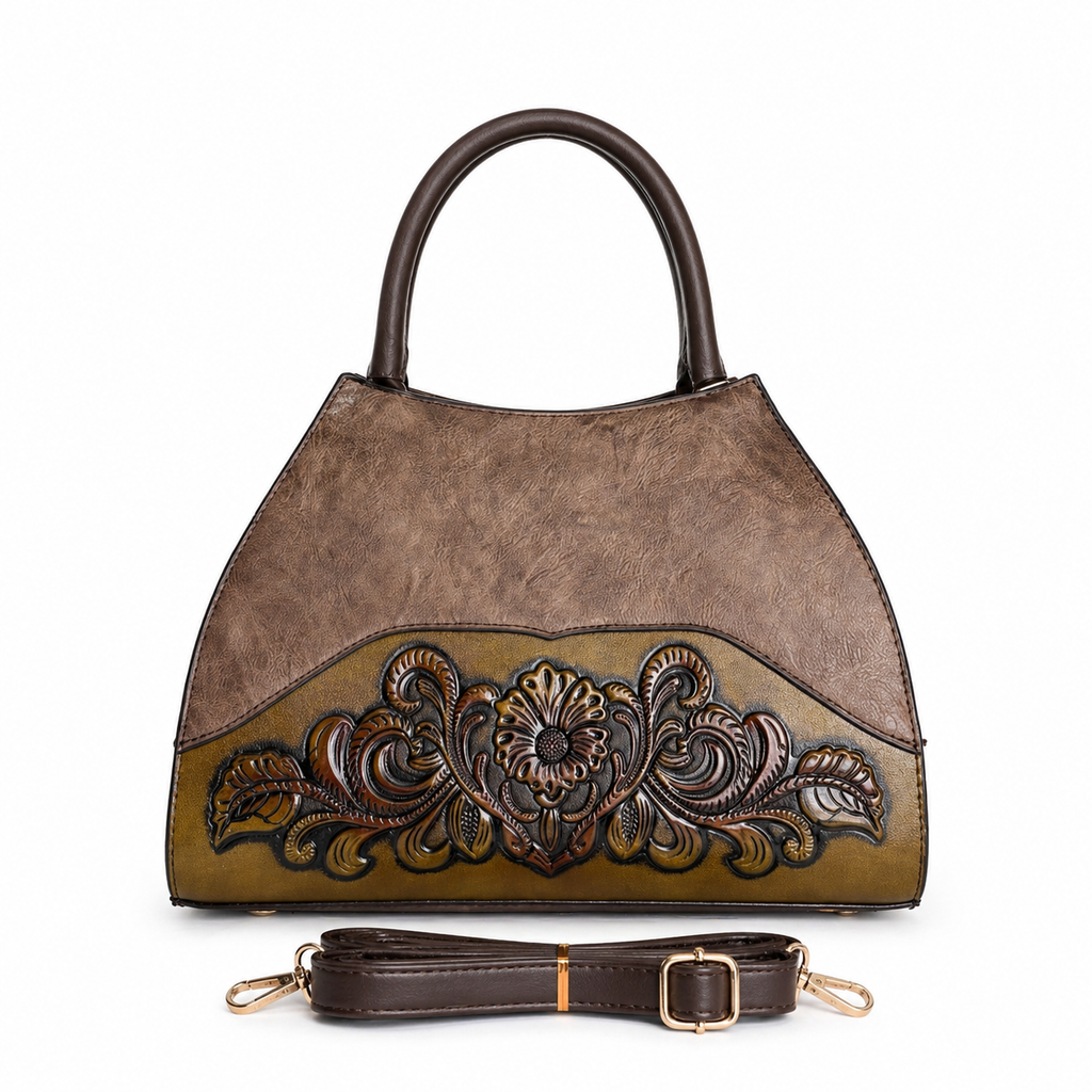 Royal Carved Elegance- Khaki