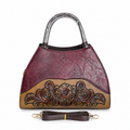 Royal Carved Elegance- Wine Red