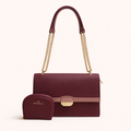 Chrisbella Luxe Chain Shoulder Bag Set (2-in-1) – RED WINE