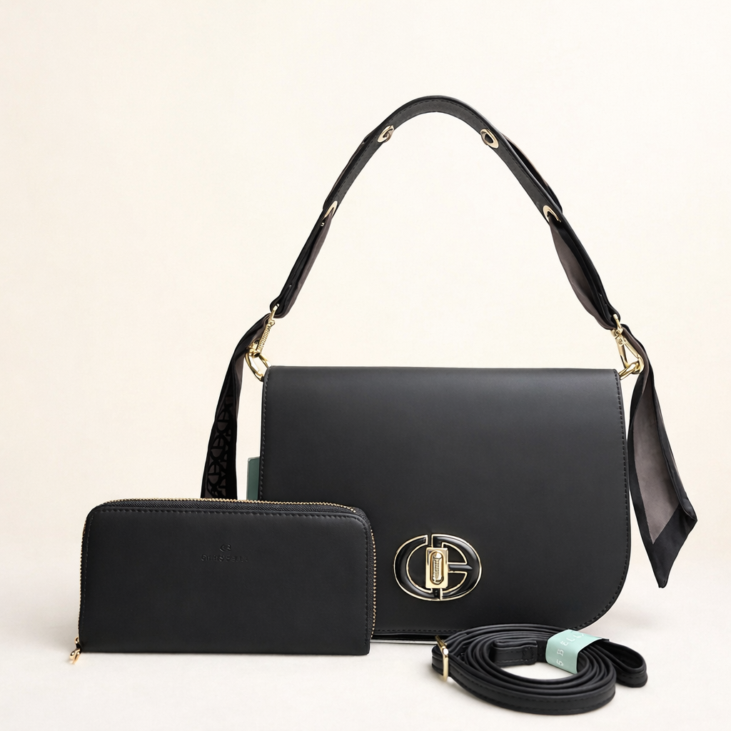 Chrisbella Vantique Shoulder Bag- Black