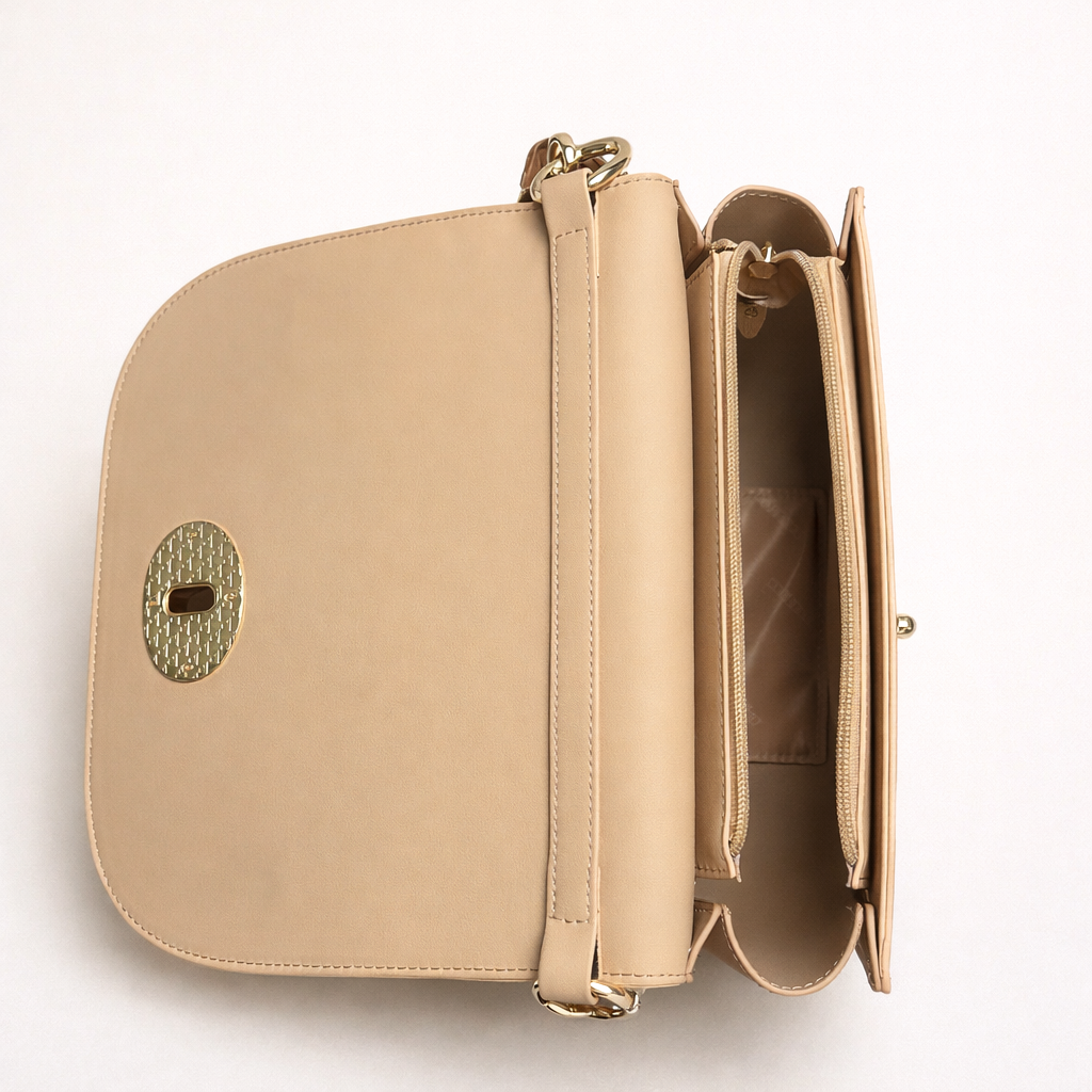 Chrisbella Vantique Shoulder Bag- Beige