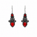 Oxidized Silver Stone Earrings