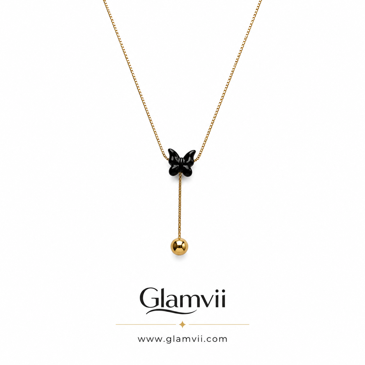 Glamvii Butterfly Drop Necklace