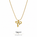 Glamvii Golden Bow Pendant Necklace