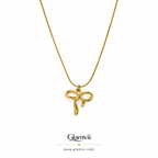 Glamvii Golden Bow Pendant Necklace