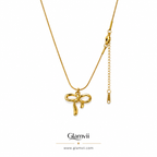 Glamvii Golden Bow Pendant Necklace
