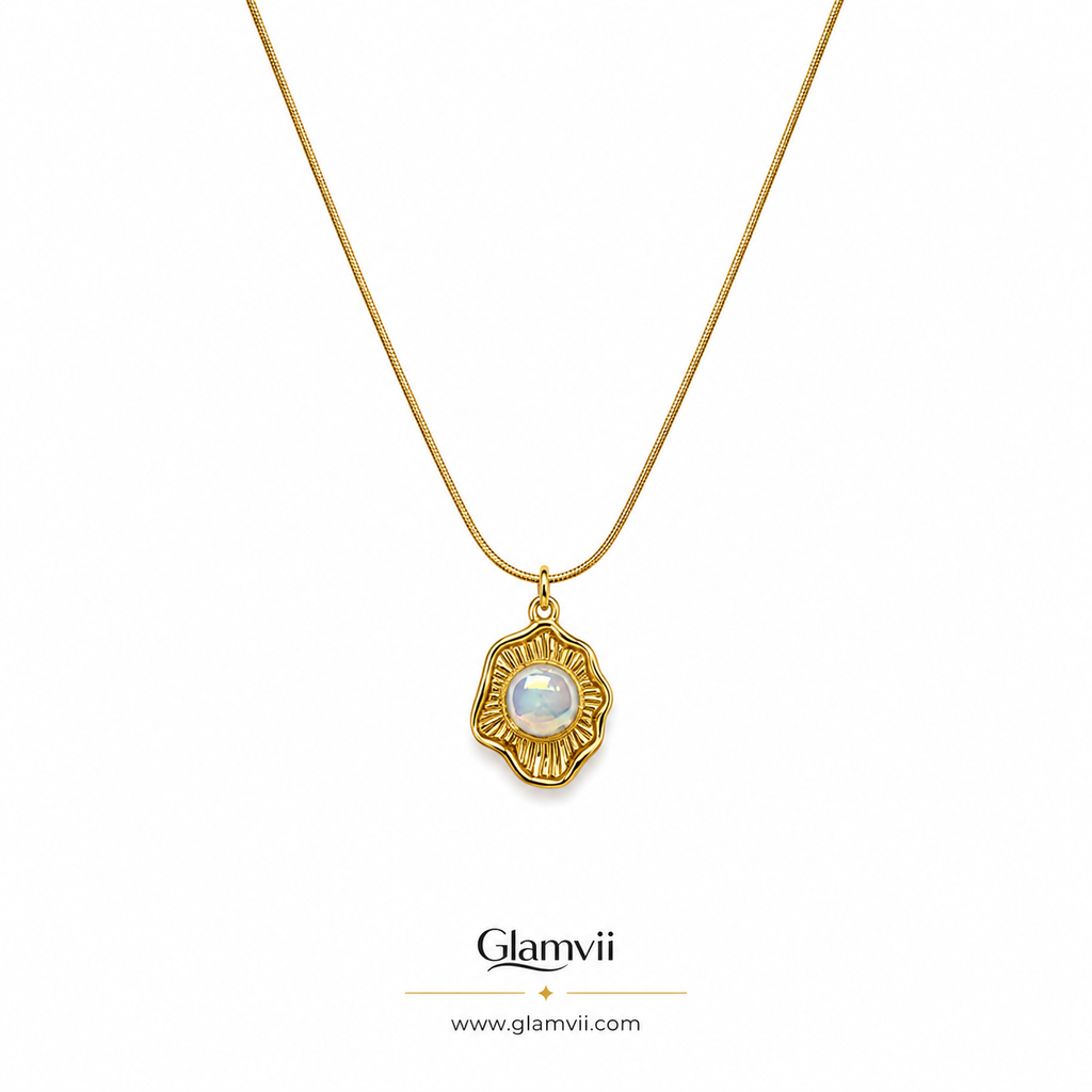 Glamvii Opal Radiance Pendant Necklace