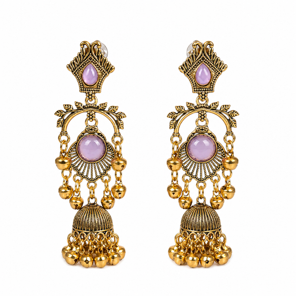 Lavender Bloom Antique Jhumka Earrings