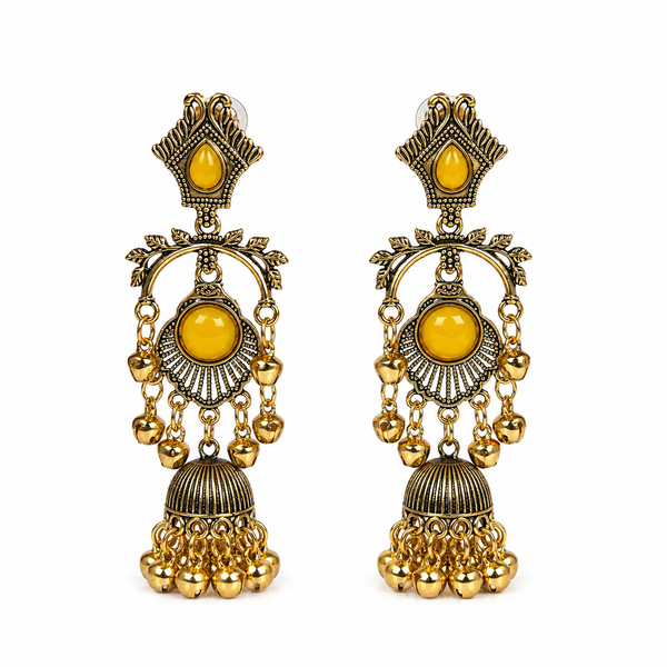 Golden Sun Antique Jhumka Earrings