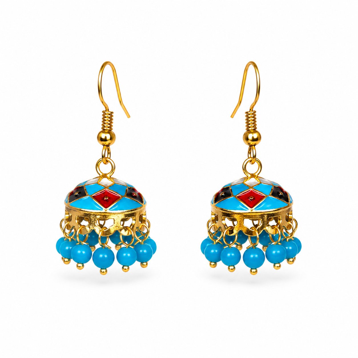 Ocean Mosaic Mini Jhumka Earrings