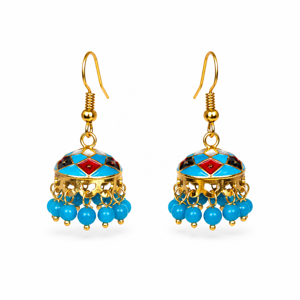 Ocean Mosaic Mini Jhumka Earrings