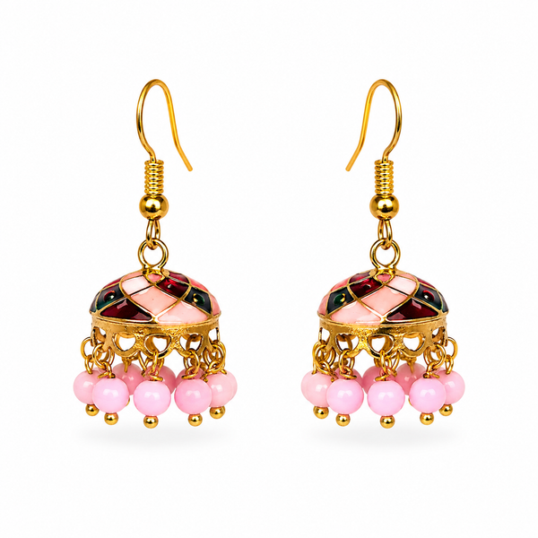 Blush Mosaic Mini Jhumka Earrings