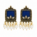 Pearl Heritage Earrings - Midnight Blue
