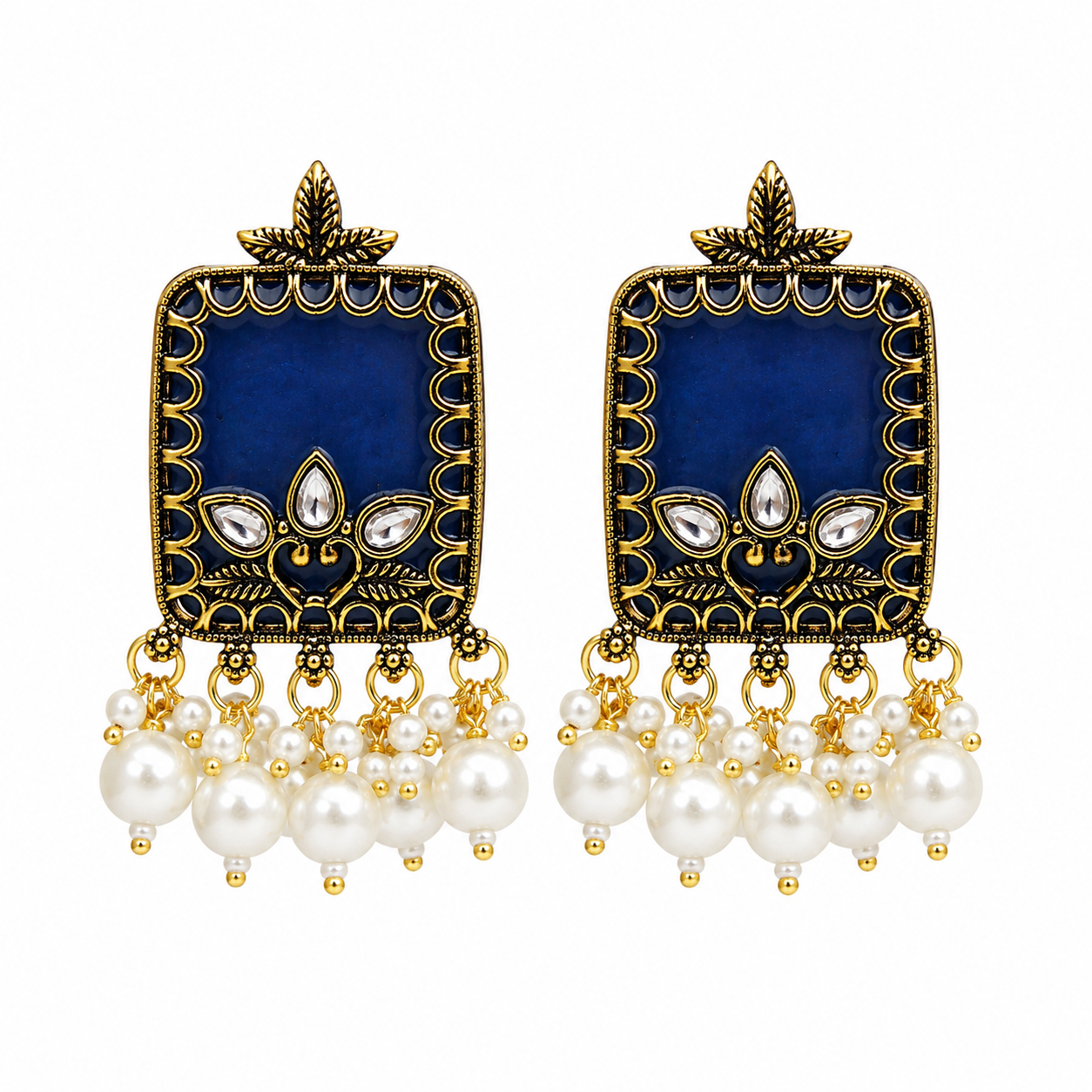 Pearl Heritage Earrings - Midnight Blue