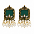Pearl Heritage Earrings - Emerald Green