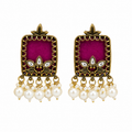 Pearl Heritage Earrings - Royal Fuchsia