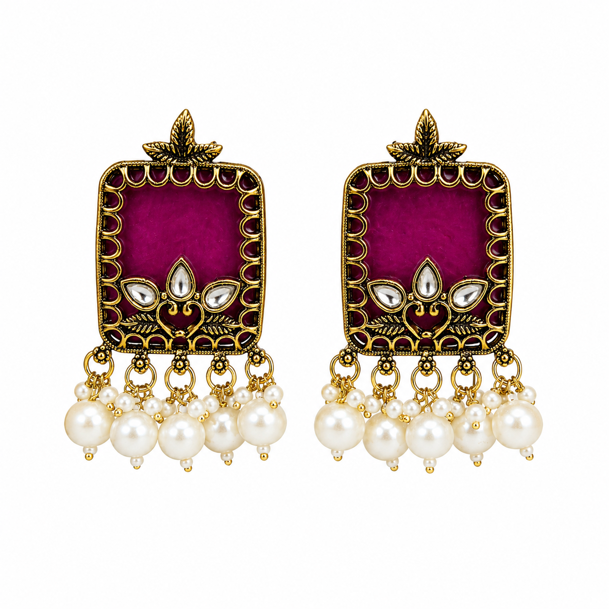Pearl Heritage Earrings - Royal Fuchsia