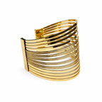 Multi-Line Gold Cuff Bracelet