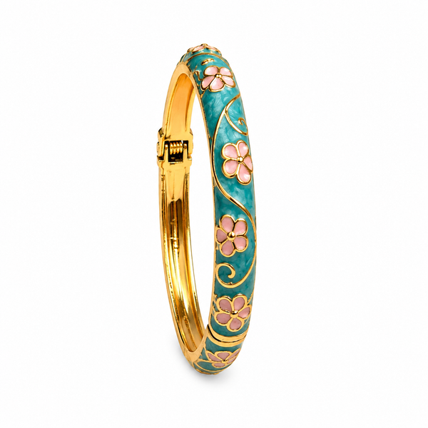 Royal Scarlet Enamel Bangle Turquoise Blue
