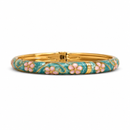 Royal Scarlet Enamel Bangle Turquoise Blue