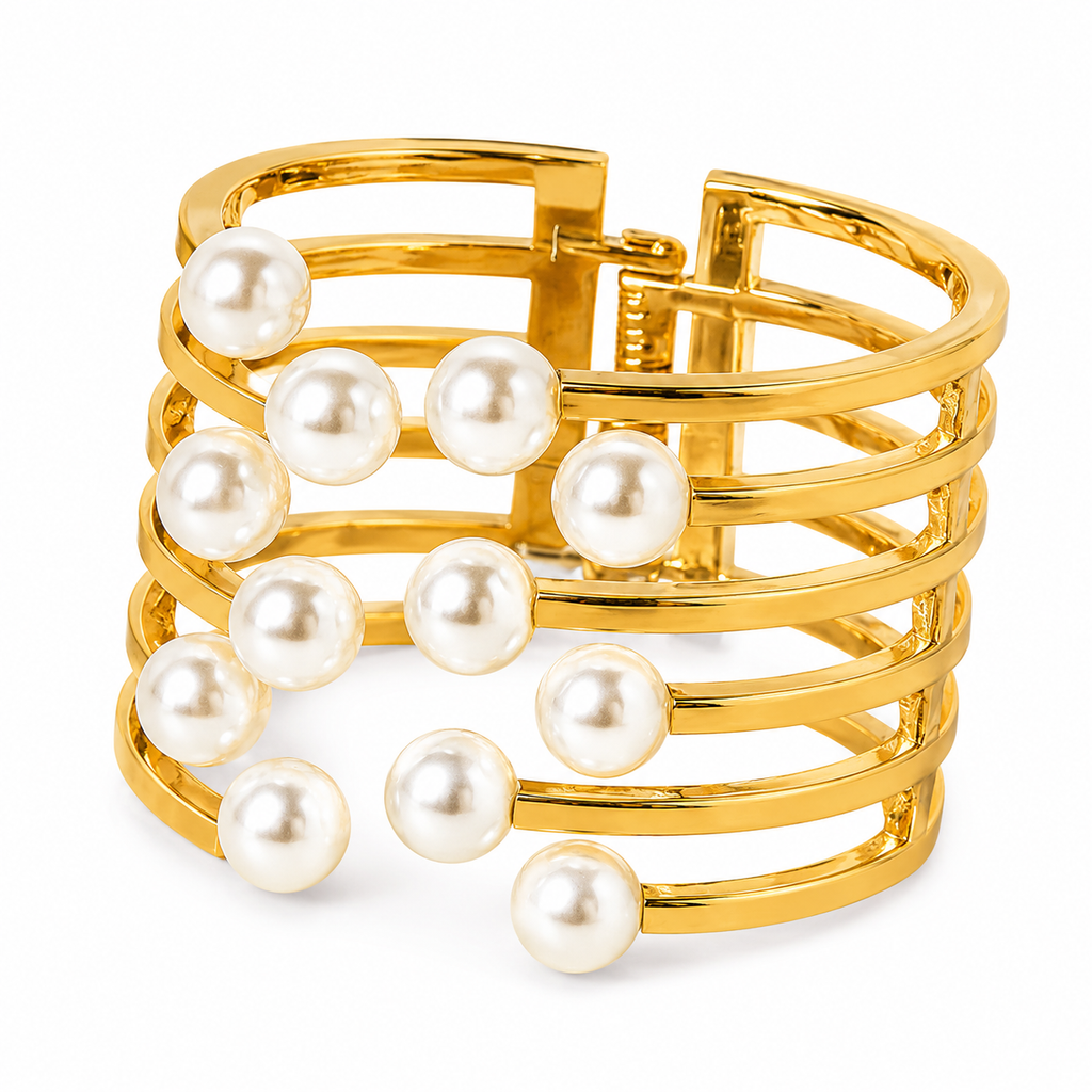 Pearl Harmony Cuff Bracelet