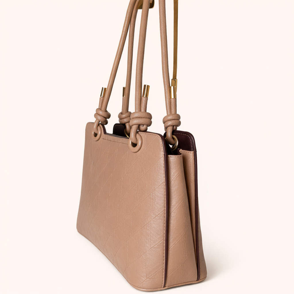 Quilted Knot Handle Shoulder Bag