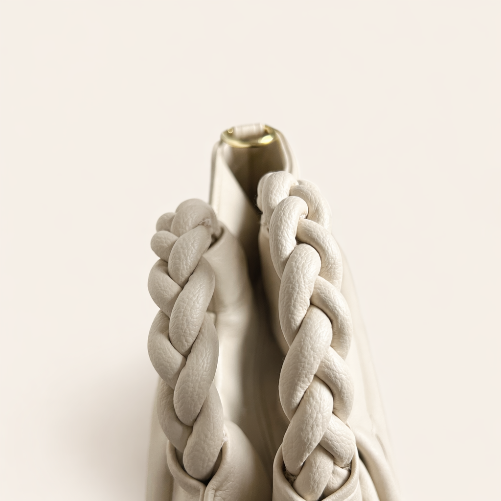Ivory Elegance Braided Handle Bag