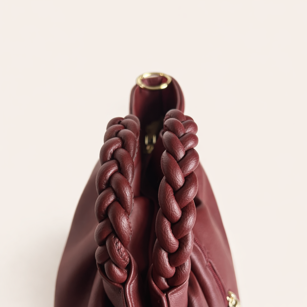 Ruby Elegance Braided Handle Bag