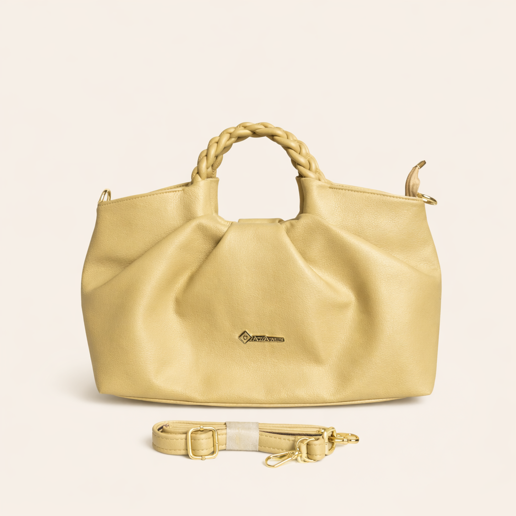 Butter Gold Elegance Braided Handle Bag