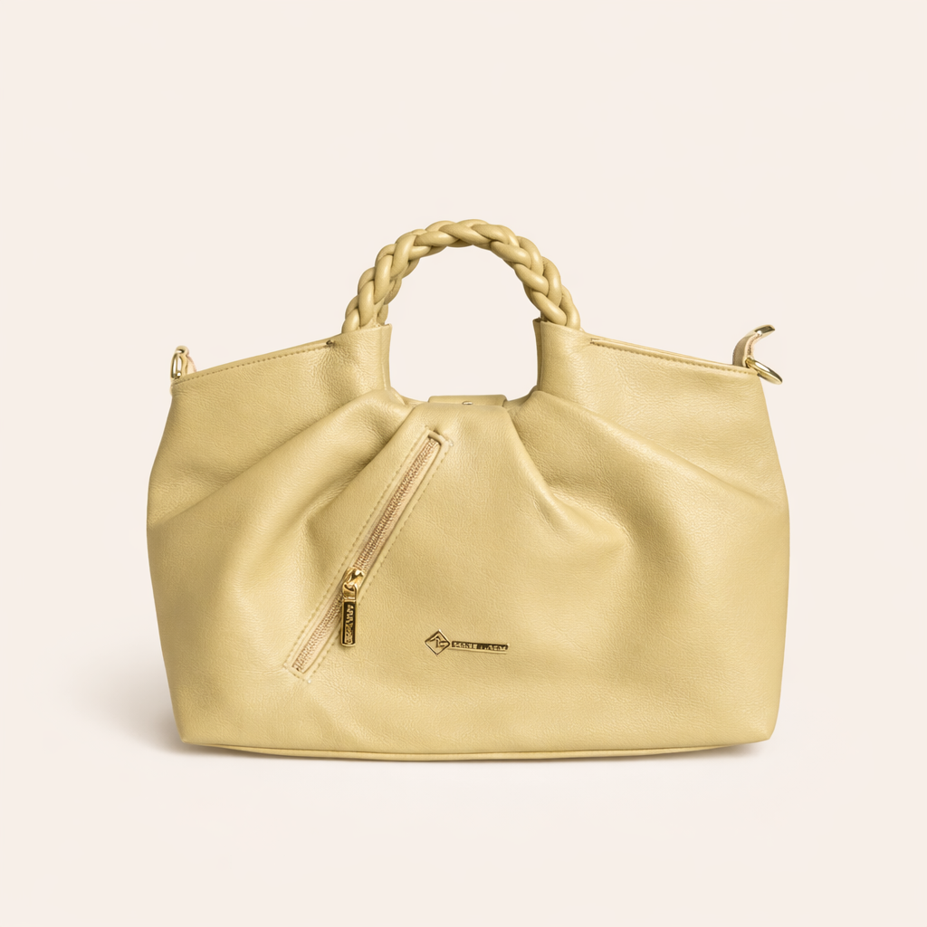 Butter Gold Elegance Braided Handle Bag