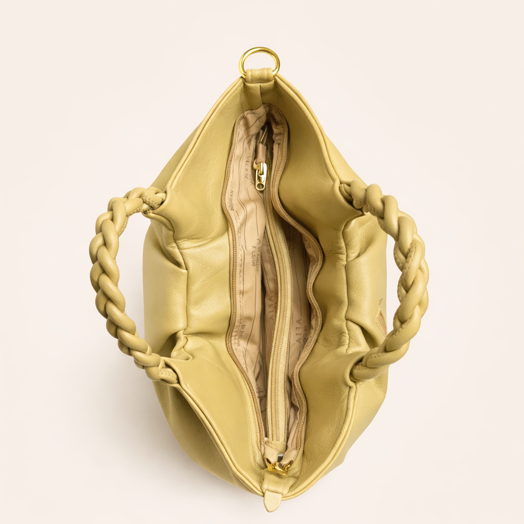 Butter Gold Elegance Braided Handle Bag
