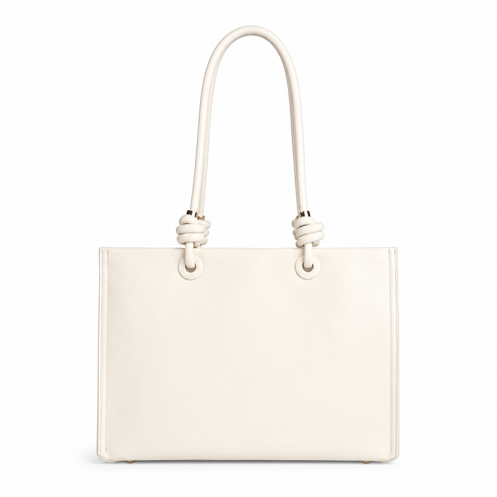 Burgundy Belle Tote Pearl White