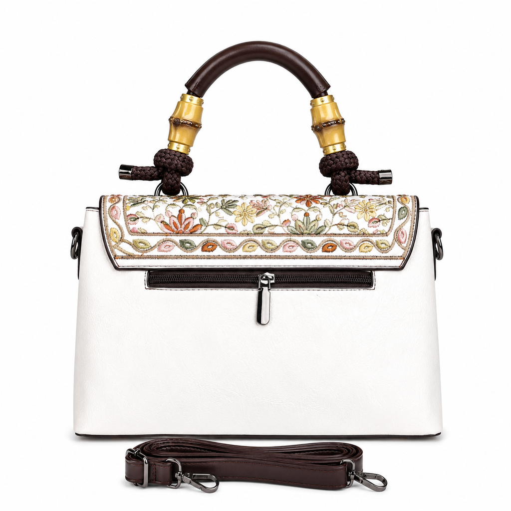 Autumn Bloom Satchel White
