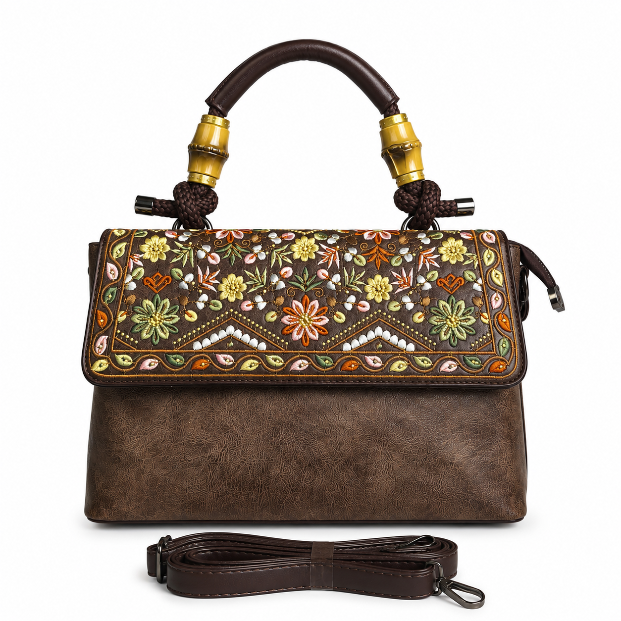 Autumn Bloom Satchel Coffe