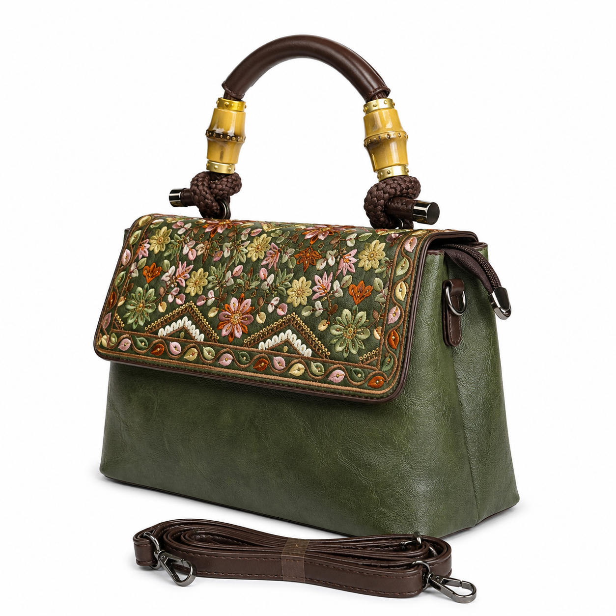 Autumn Bloom Satchel Green