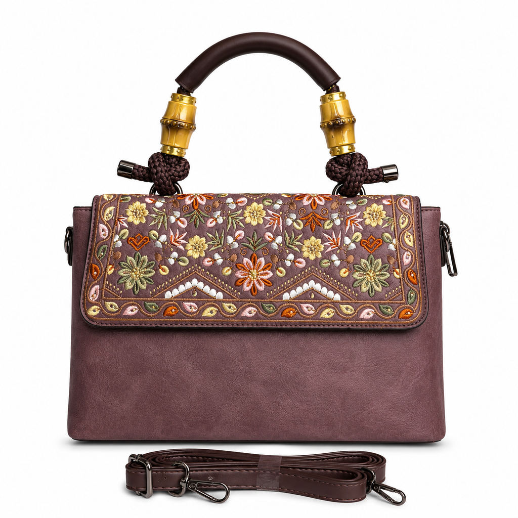 Autumn Bloom Satchel Purple