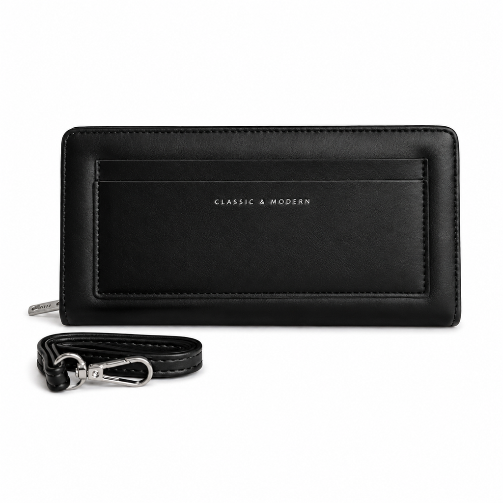 Noir Elite Zip Wallet Black