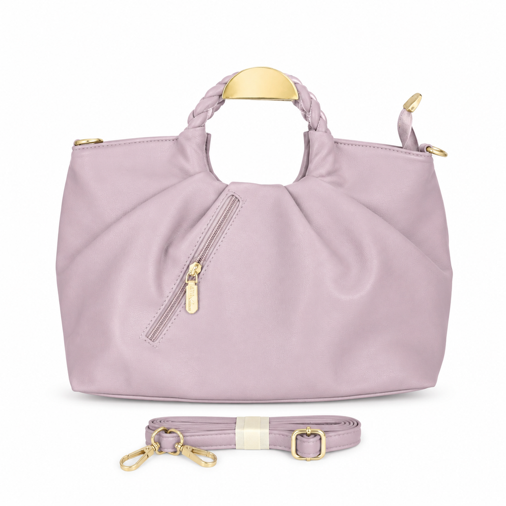 Lavender Elegance Braided Handle Bag