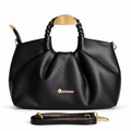 Black Elegance Braided Handle Bag