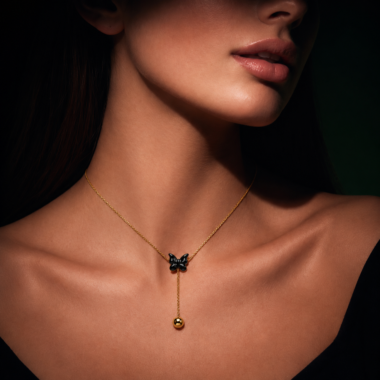 Glamvii Butterfly Drop Necklace