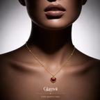 Glamvii Ruby Heart Pendant Necklace