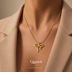 Glamvii Golden Bow Pendant Necklace