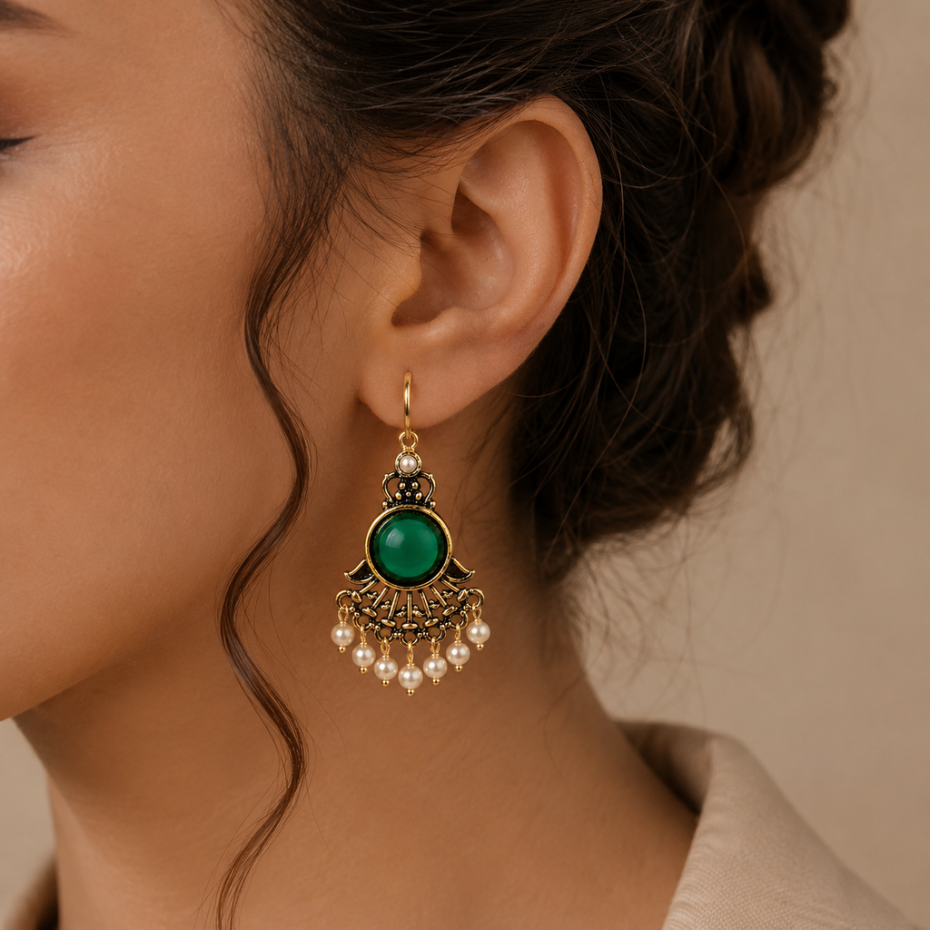 Pearl Fan Earrings