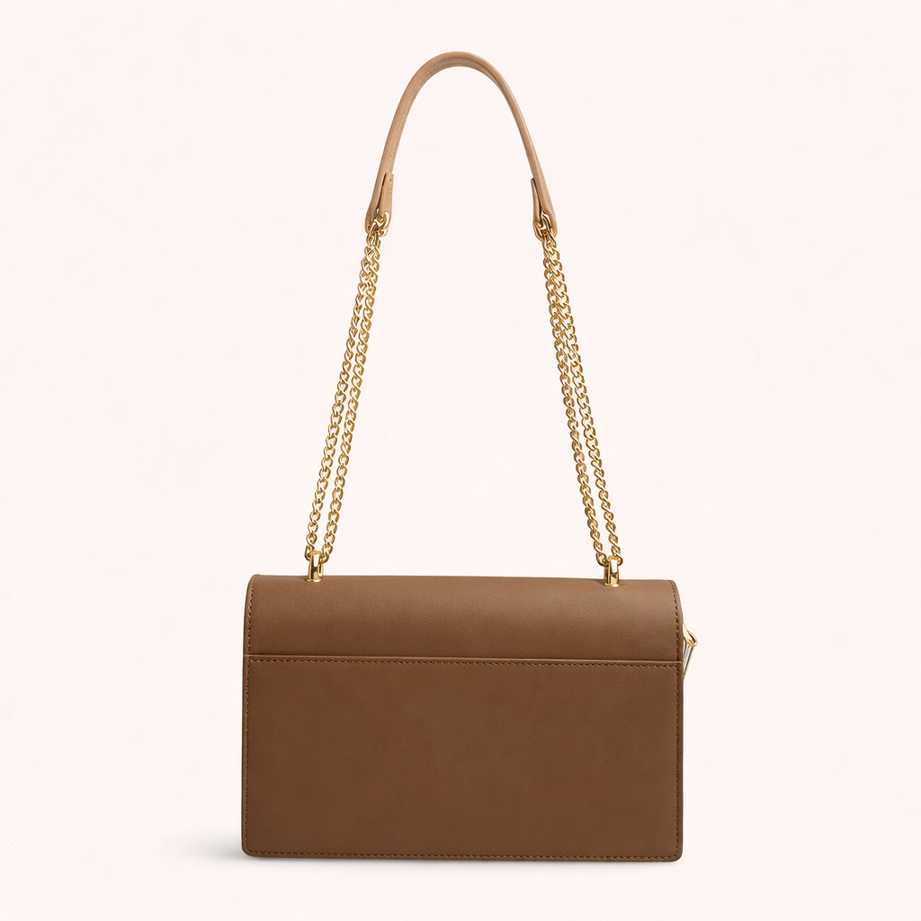 Chrisbella Luxe Chain Shoulder Bag Set (2-in-1) – COFFE BROWN